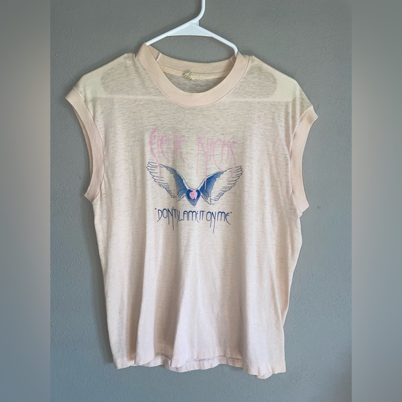 Vintage Screen Stars Soft Pink tank Tee paper thin Stevie Nicks concert 1983
